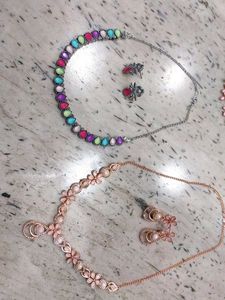 Boho Multi-Color Stone Necklace &amp; Earring Set