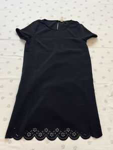 Chic Black Laser Cut Hem Dress