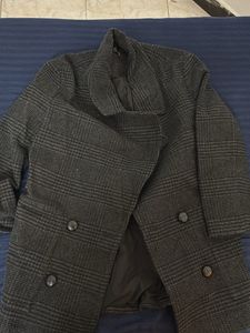Classic Plaid Wool Blend Coat