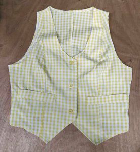 Savana Cute ButterYellow Gingham Vest