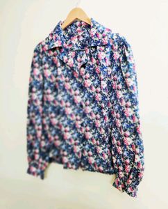 Grey &amp; Blue Floral ShirtsBust Size-46-48 ( COMBO)