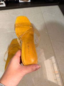 Stylish Yellow Slide Sandals