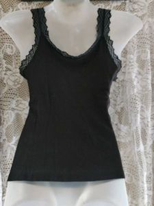Primark Black Lace Trim Camisole Tank Top