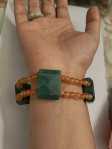 Rare Jade &amp; Carnelian original Stone Bracelet
