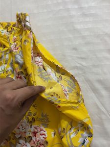 Yellow Floral Print Top