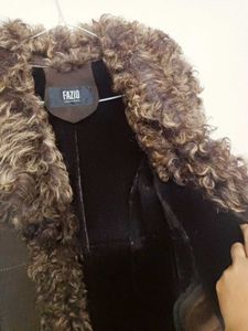 Chic Brown Faux Fur Trimmed Jacket