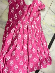 Cotton Pink Floral Dress