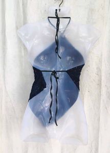 Navy Blue Sequin Halter Top