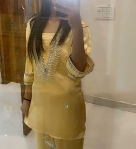 Elegant Yellow Kurta Pajama Coord  Set
