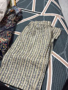 Elegant Blue &amp; Beige Printed Kurta and pant