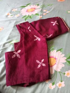 Maroon saree Ethnic Blouse
