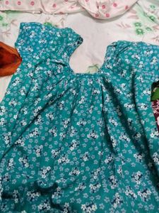 Teal Floral Print Nightgown