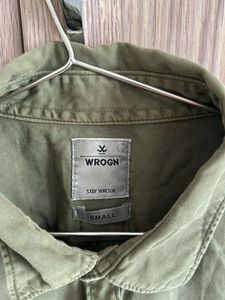 Wrogn Causal Olive Green Shirt