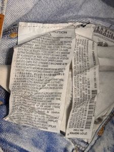 Zara High-Waisted Double Button Acid Wash Jeans