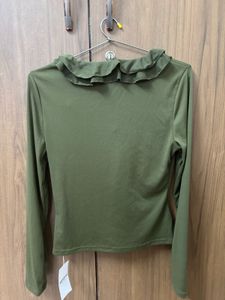 Green Ruffle Top