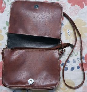 Brown Pure Leather Sling Bag