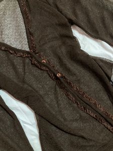Brown  sheer  Cardigan