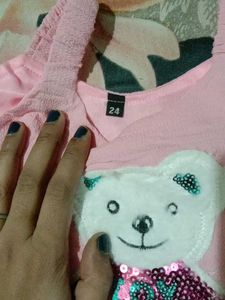 CUTE PINK TOP WITH BABY GIRLS