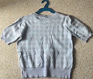 Cute Light Blue Knit Top