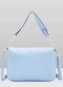 Caprese New Stylish Blue Embossed Shoulder Bag