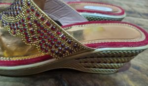 Gold &amp; Red Ethnic Wedges