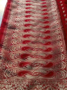 Vibrant Red Banarasi Silk Saree