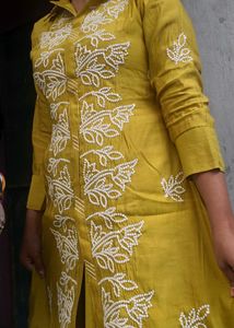 Embroidered Yellow Kurta set (coord se