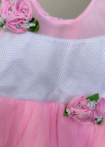 Beautiful Pink and White Partywear Frock