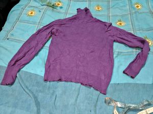 Purple Turtleneck Sweater women