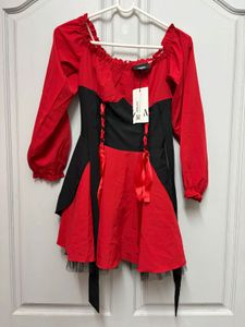 Zara Red & Black Dress