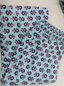 Light Blue Floral Print Cotton Kurta