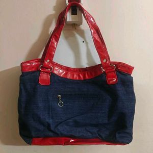 🆕 Red &amp; Denim Handbag
