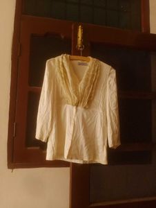 Chic Cream V-Neck Tunic