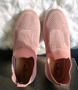 fresh branded Pink Knit Slip-On Sneakers
