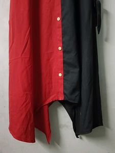 Color Block Midi Shirt Dress