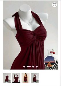Chic Burgundy Halter Neck Top