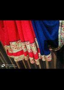 Blue and Red Saree