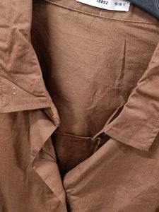 Chic Brown Button-Up Shirt Dress