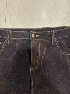 Brown Velvet Mini Skirt