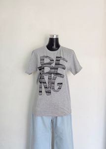 Grey Graphic Print T-Shirt