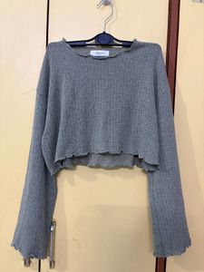 Cropped olive Long Sleeve Top