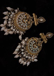 Exquisite Pearl & Kundan Dangler Earrings
