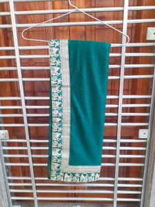 Temple Border Lycra Blend, Chiffon Saree