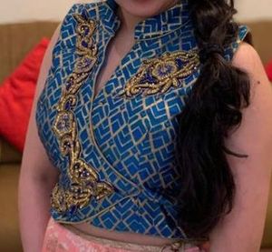 Stunning Blue Embroidered Blouse