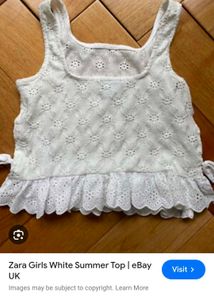 Zara Girls White Summer Top