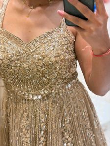✨️champagne gold peplum lehenga Set✨️