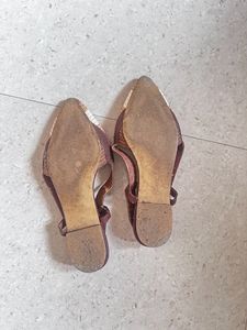 Brown and beige Mule Sandals