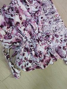 Boho Floral Print Smocked Crop Top