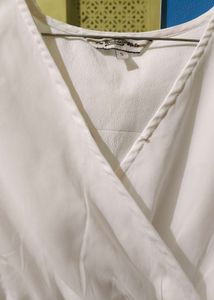 Chic White Wrap Blouse