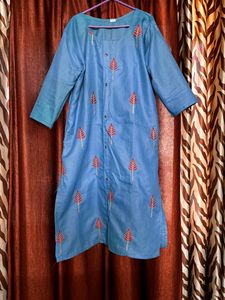 Beautiful Blue Embroidered Kurta